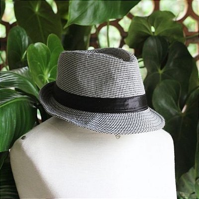 Chapéu fedora pied de poule