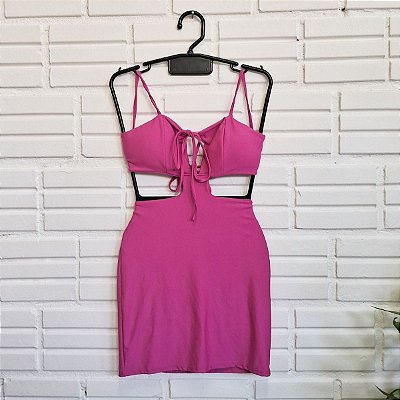 Vestido rosa festa P