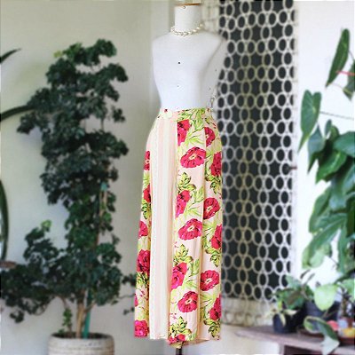 Calça pantalona estampada P