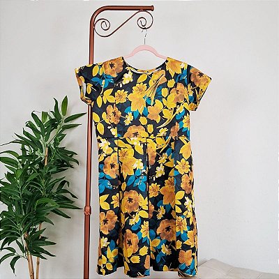 Vestido amarelo floral G