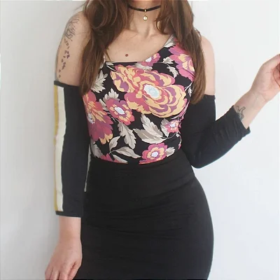 Blusa malha assimétrica P