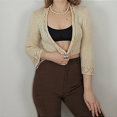Cardigan cropped bege P