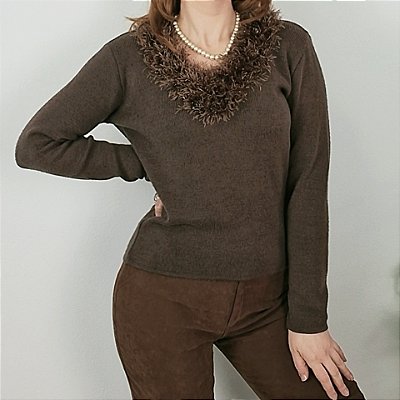 Suéter marrom pelúcia M