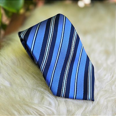Gravata azul listrada Aduana