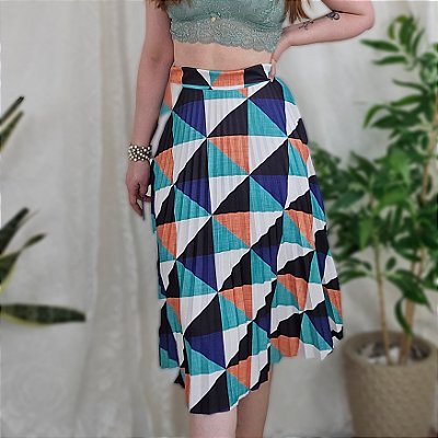 Saia midi plissada P