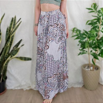 Saia longa algodão paisley P/M