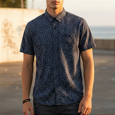 Camisa cinza estampada P