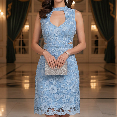 Vestido azul festa PP/P