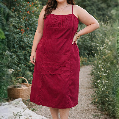 Vestido vermelho algodão 46/GG