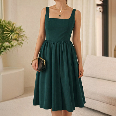 Vestido verde retrô P