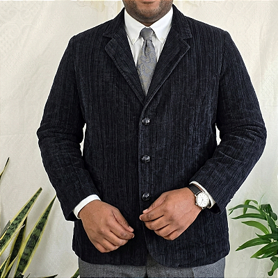 Blazer preto veludo cotelê G