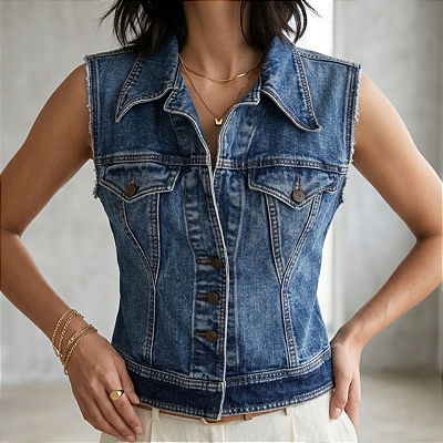 Colete vintage jeans P