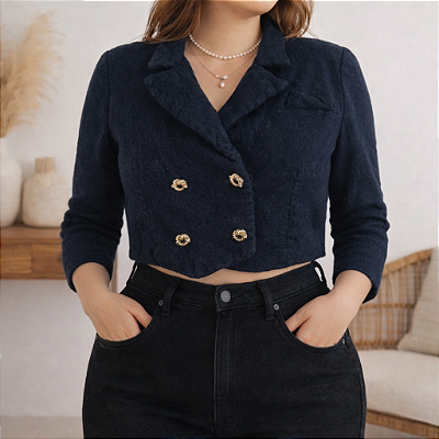 Casaqueto vintage lã batida M