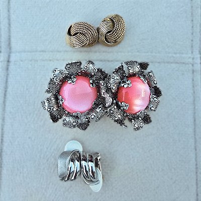 Kit brincos vintage pressão