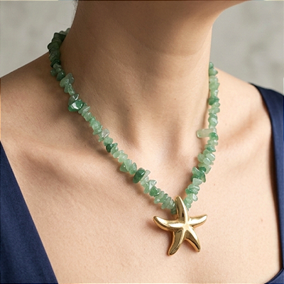 Colar quartzo verde