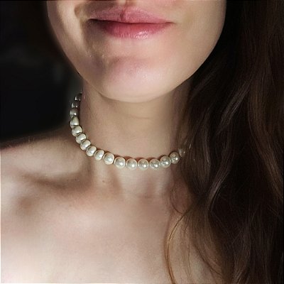 Choker vintage pérolas