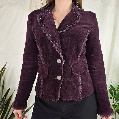 Blazer roxo veludo cotelê M