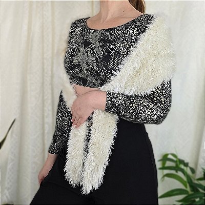 Cachecol estola off white
