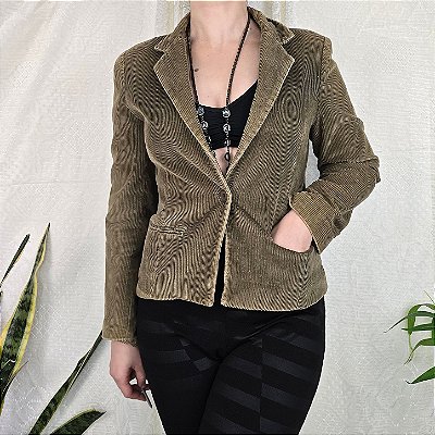 Blazer vintage veludo cotelê P