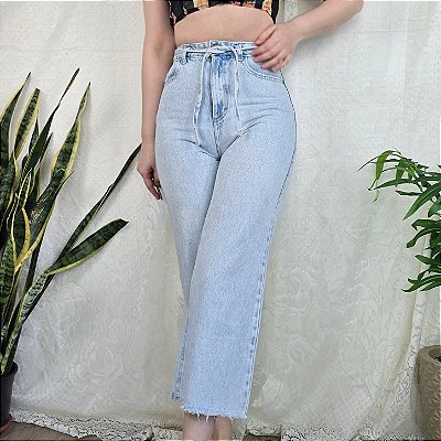 Calça wide leg 100% algodão 36