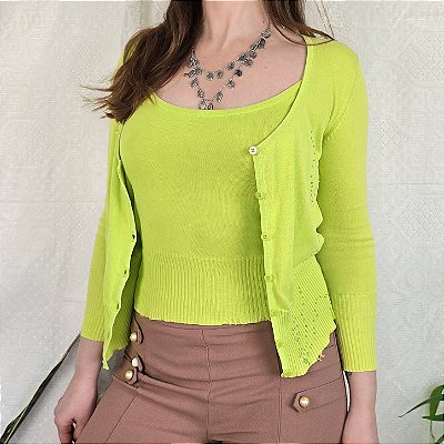 Twinset tricô verde lima P