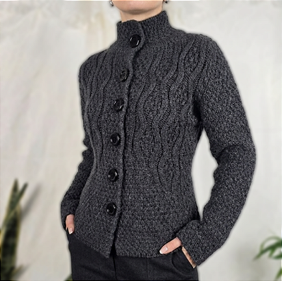 Cardigan cinza tricô P