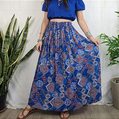 Saia azul ciganinha P