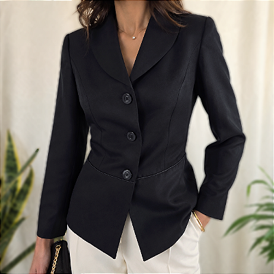 Blazer preto acinturado P