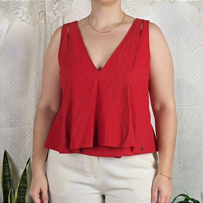 Blusa vermelha Rosa Chá G
