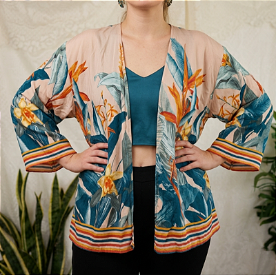 Kimono floral viscose M/G