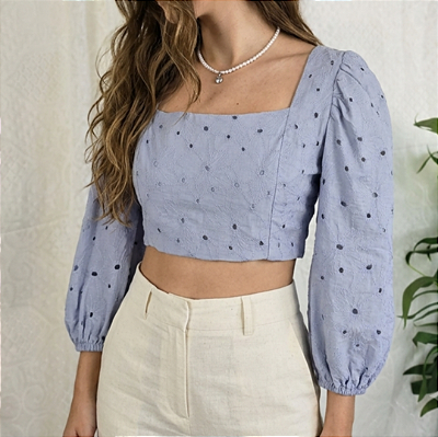 Cropped laise azul P/M