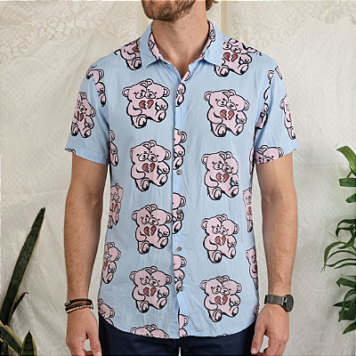 Camisa divertida M viscose ursos