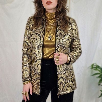 Jaqueta bomber vintage paetês M
