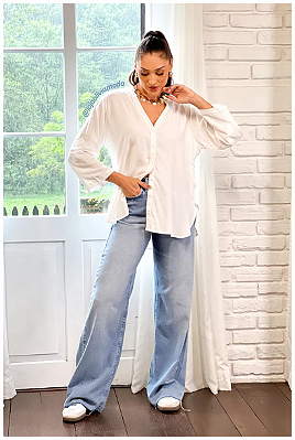 Calça Jeans Wide Leg