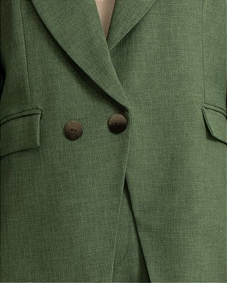 Blazer Feminino Manga Longa Verde Sofisticado/G