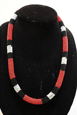 Colar Cobra Coral Xinguano  | Miçanga