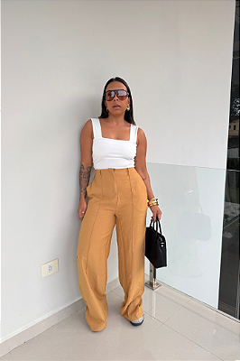 Cropped Canelado Decote Quadrado 3868