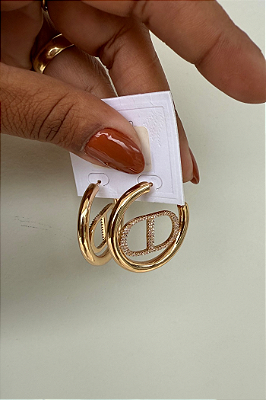 Brinco Argola DD com strass