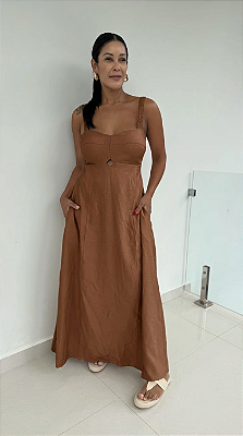 Vestido Longo Marrant Alça Elástico 3396