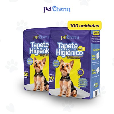 Tapete Higiênico PetCharm Slim - Tamanho 50cm x 60cm Para Cachorros (100 Unidades)