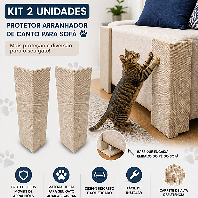 kit 2 Arranhador De Canto Para Gatos Protetor Canto Sofá Cama Box pet charm