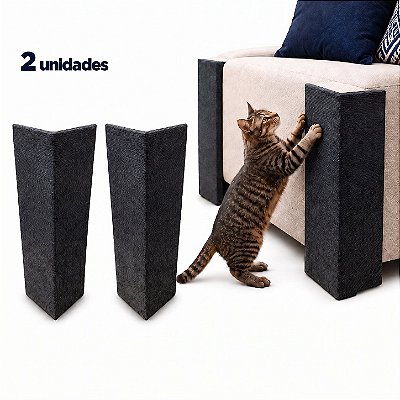 (Kit 2un) - GRAFITE - Arranhador De Canto Para Gatos Protetor Canto Sofá Cama Box