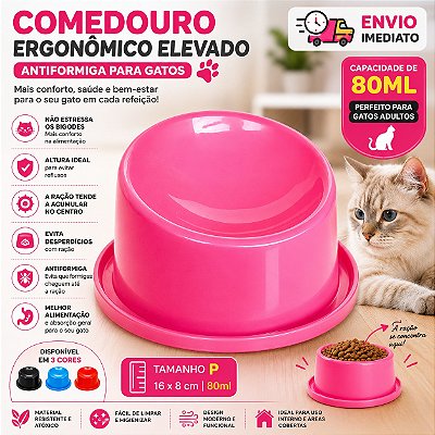 Comedouro Bebedouro Elevado 80ML