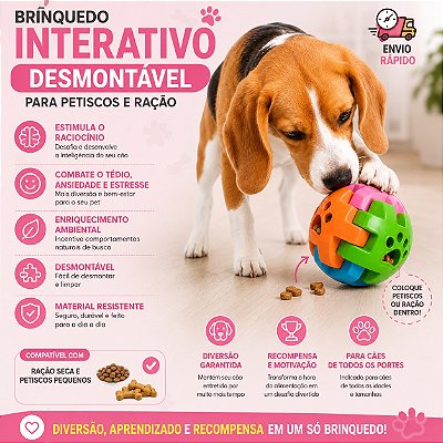 Brinquedo Interativo Petisco Para Cães Pequenos Médio E Grandes