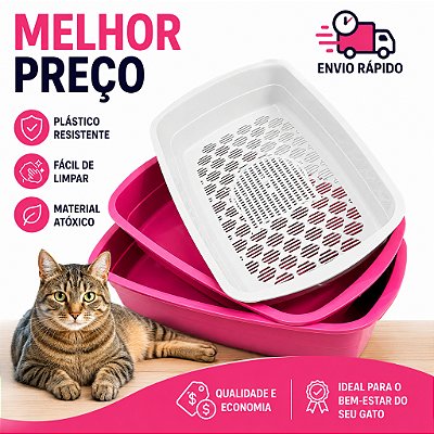 Caixa de Areia Para Gatos 3 Peças