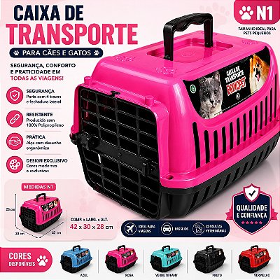 Caixa de Transporte N1 Para Gatos e Cachorros
