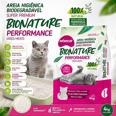 Areia para Gato Mandioca 100% Natural Grãos Mistos