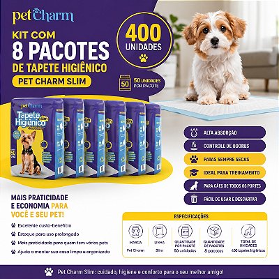 8 Pacotes Tapete Higiênico Para Cães - 400 Unidades 60x50cm