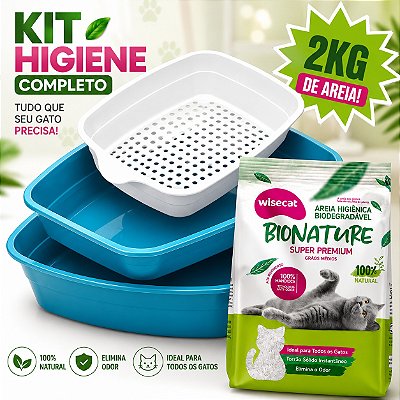 Caixa de Areia Para Gatos + Areia De Mandioca 2kg