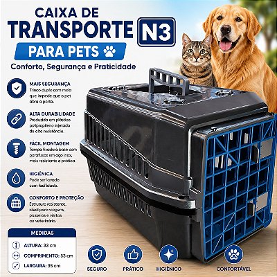 Caixa de Transporte N3 Preta Com Porta Colorida